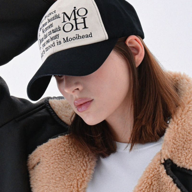 MooiHead Lettering Lua Two-Tone Ball Cap_Black