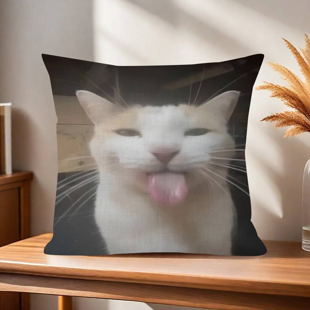 Funny Cat MMeme  cm Cushion Cover Pillow Cover Decor Pillowcase Home Pillowcase for Couch Pillow