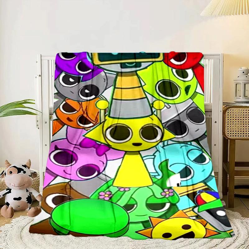 

Colorful Sprun-ki Robot Party Blanket Flannel Blanket for bed, sofa, Camping, Hiking, Picnic Essentials, gift for family Fan gifts 75x90cm