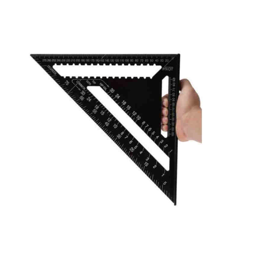 7-дюймовая метрическая/британская черная треугольная измерительная линейка из алюминия, столярный треугольник 7 inch metric system