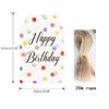 50pcs/100pcs Happy Birthday Gift Tags, Colorful Birthday Tags with String, Birthday Hangtags for Party Favor Gifts Wrapping
