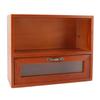 Organizzatore da Tavolo Vintage in Legno Massiccio Vetrina da Scrivania Scatola Portaoggetti con Cassetto Trasparente per