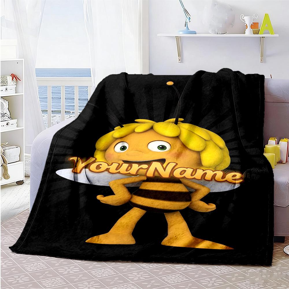 Biene Maja Personalized Text Blanket Cozy Customizable Blanket Durable Comfort Suitable for Office Office Chair Seaside Livingroom for All Occasions
