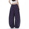 Retro Floral Wide-leg Pants Women's Autumn New Loose and Thin High-waisted Lazy Loose Straight Casual Pants
