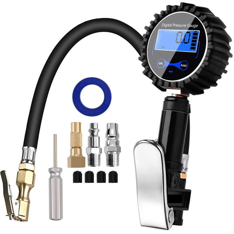 1 Set Digital Tire Inflator with Pressure Gauge 200 PSI Air Chuck Kit