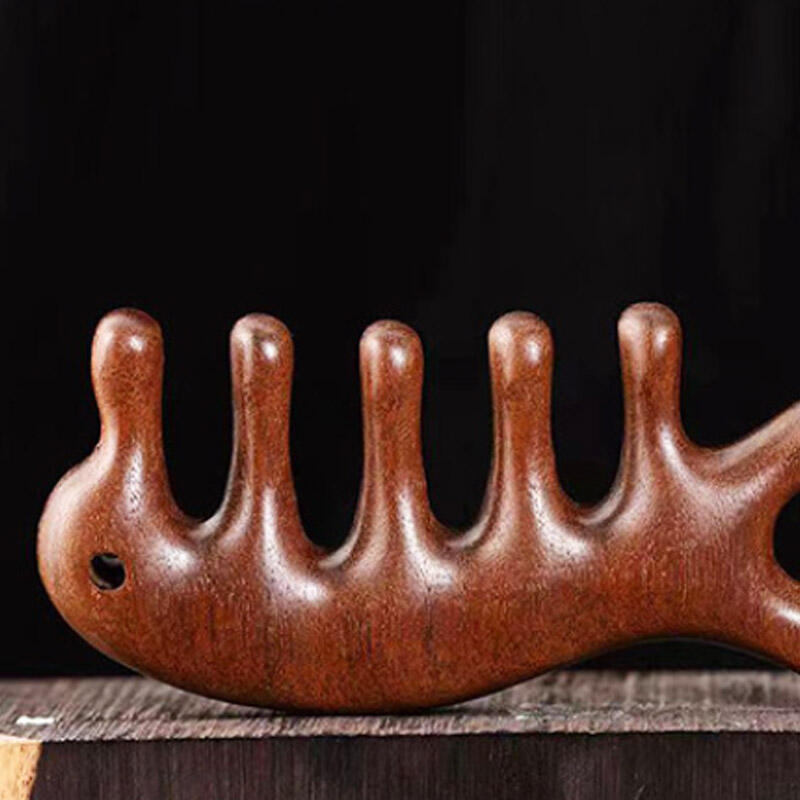 Wood Massage Comb C-Type Scalp Facial Guasha Massager DD-12666