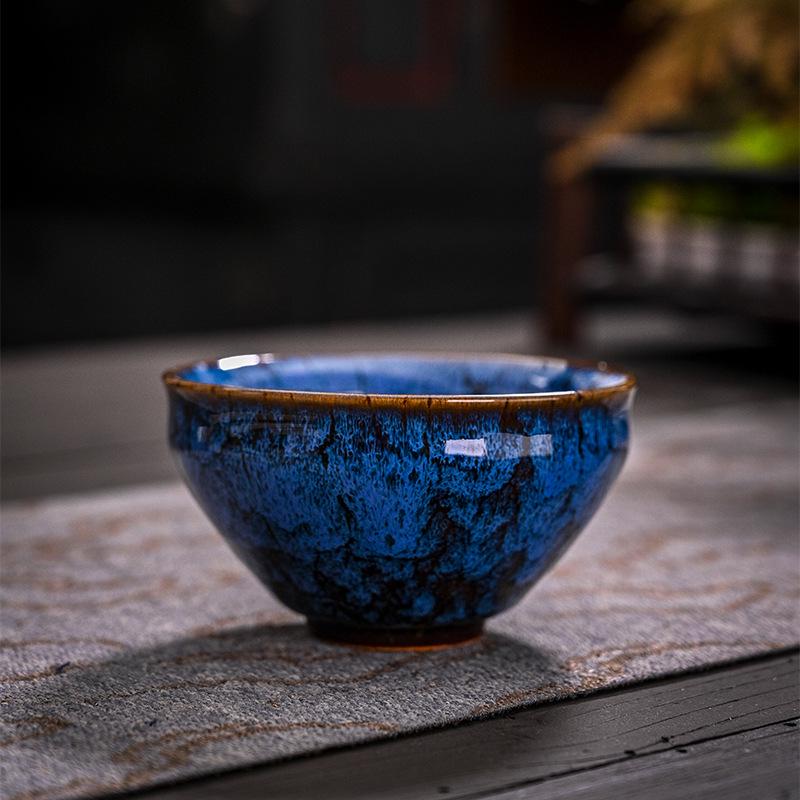 Jianzhan Ceramic Tea Set: Kiln Change Kung Fu Teacups & Bowls