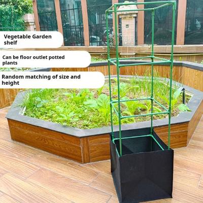 Bitki Destek Çerçeveli Büyüme Çantası Kare Bitki Fidanlık Çantası Kolay Montajlı Domates Ekici Çıkarılabilir Kirişlerle Salatalık Tırmanma Dikim Çantası