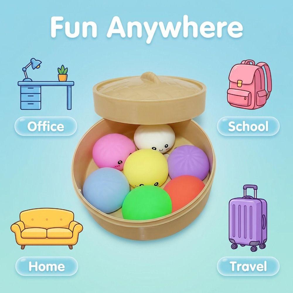 With Steamer Dumplings Squishy Food Shape Fidget Sensory Toy Squishy Crystal Bun Children Gift