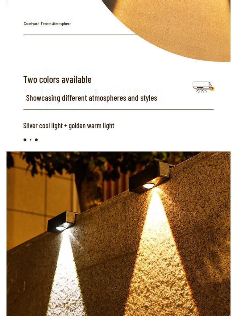 Automatic Solar Outdoor Courtyard Wall Light – Nighttime Decorative Atmosphere Light