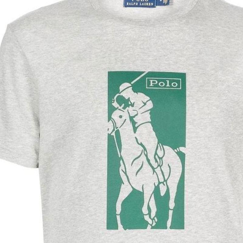 Polo Ralph Lauren SS23 Logo Print Crew Neck Short Sleeve T-Shirt Men Tops Heather-Gray 710872324-003