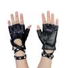 Women's Half-Finger Leather Lace-Up Dance Gloves