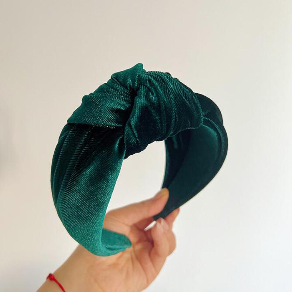 PROLY New Fashion Headband For Women Wide Side Warm Golden Velvet Hairband Center Knot Headwear Autumn Winter Hair Accessories
