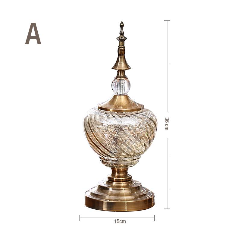 Crystal glass storage tank creative decoration crafts European American luxury home decoration home decoration accessories House