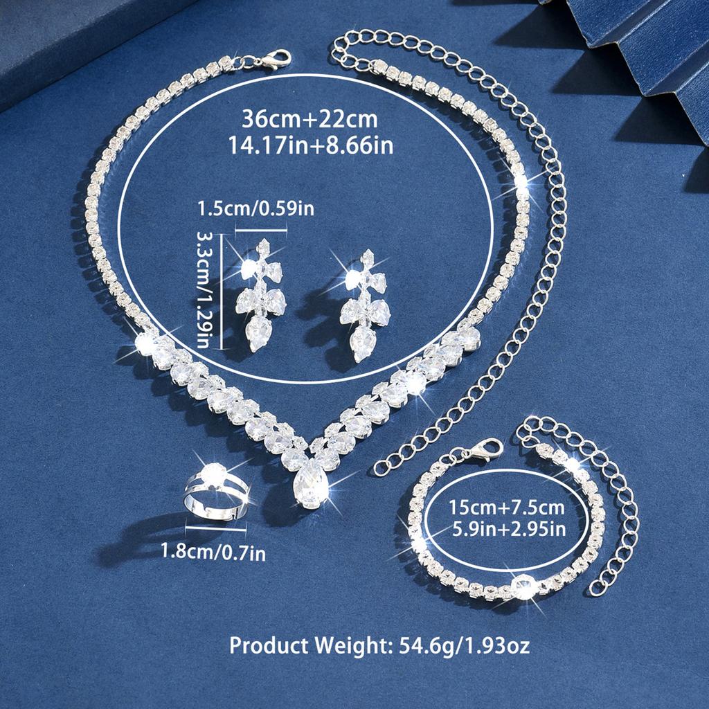 Trendy and Personalized Design, Oval Shaped Super Sparkling Naked Diamond, Elegant and Simple Necklace, Earrings, Bracelet, Ring