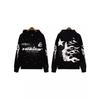 Unisex Retro Distressed Print Hoodie - Herbst/Winter Mode