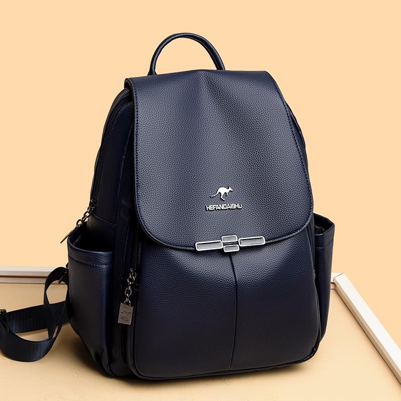 Lederrucksack Damen Reiserucksack mit großem Fassungsvermögen