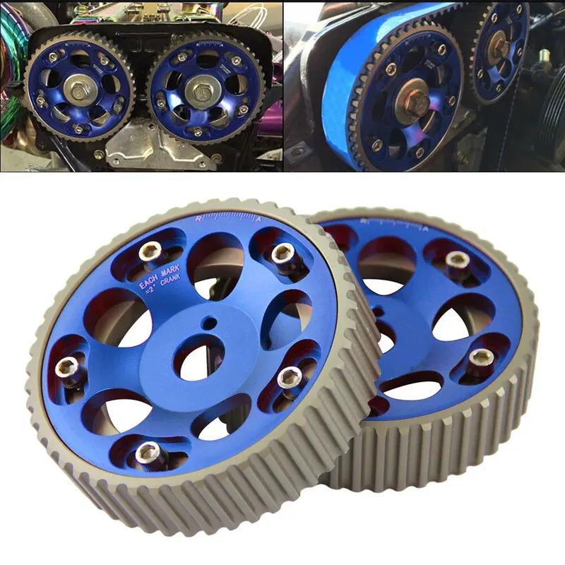 2pcs Cam Gears Timing Gear Pulley Kit Aluminum Adjustable Engine Pulley Sprocket Timing Cam Gear For Toyota Supra 1JZ 2JZ DOHC