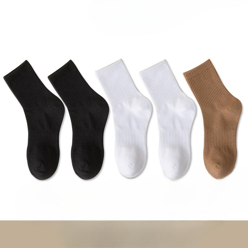 5 Pairs of Men's Spring and Autumn Retro High Elastic Sports Waist Socks