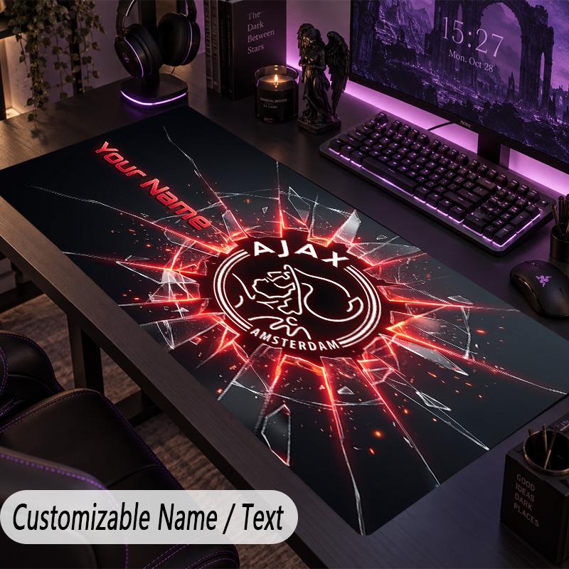 Large Mouse PadAjax Amsterdam Custom Name Text Personalized Desk Mat Non Slip Gaming Pad