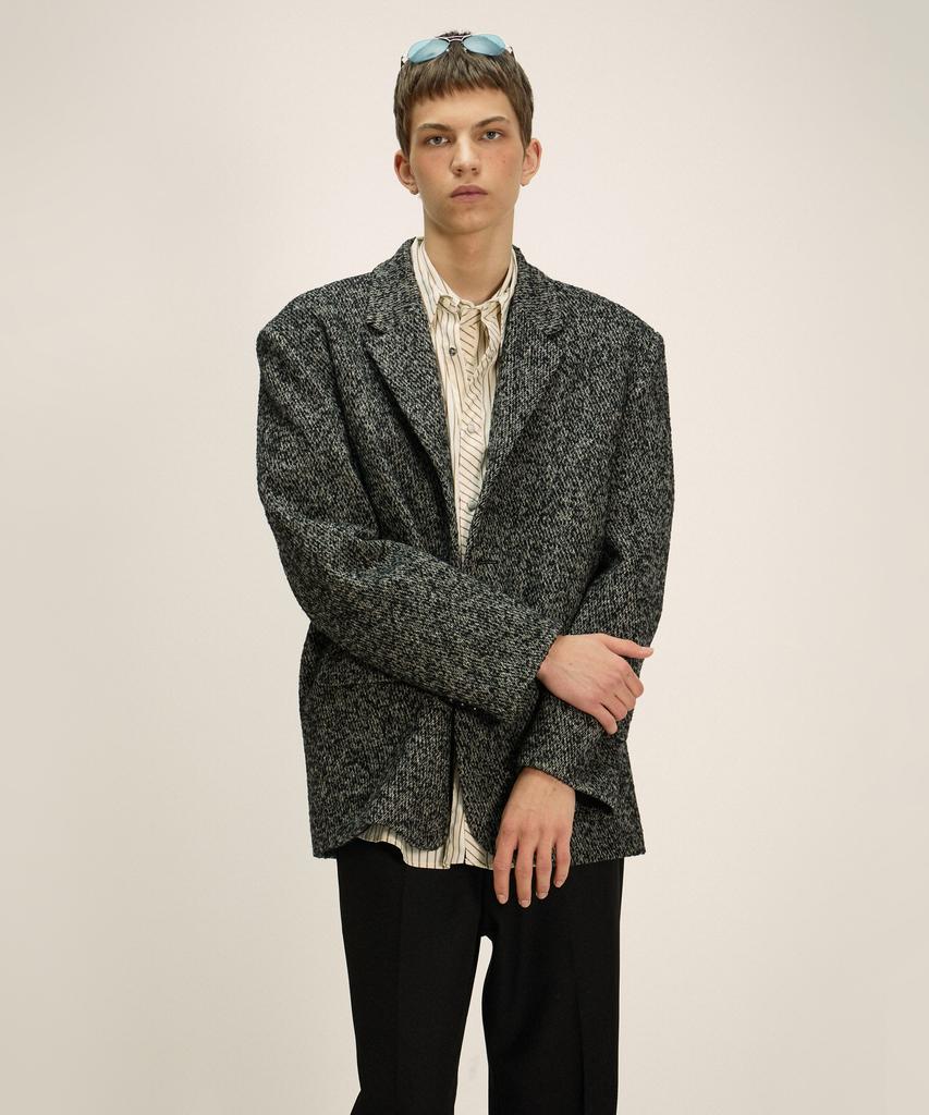 Nuakle Wool Heather Blazer_Black