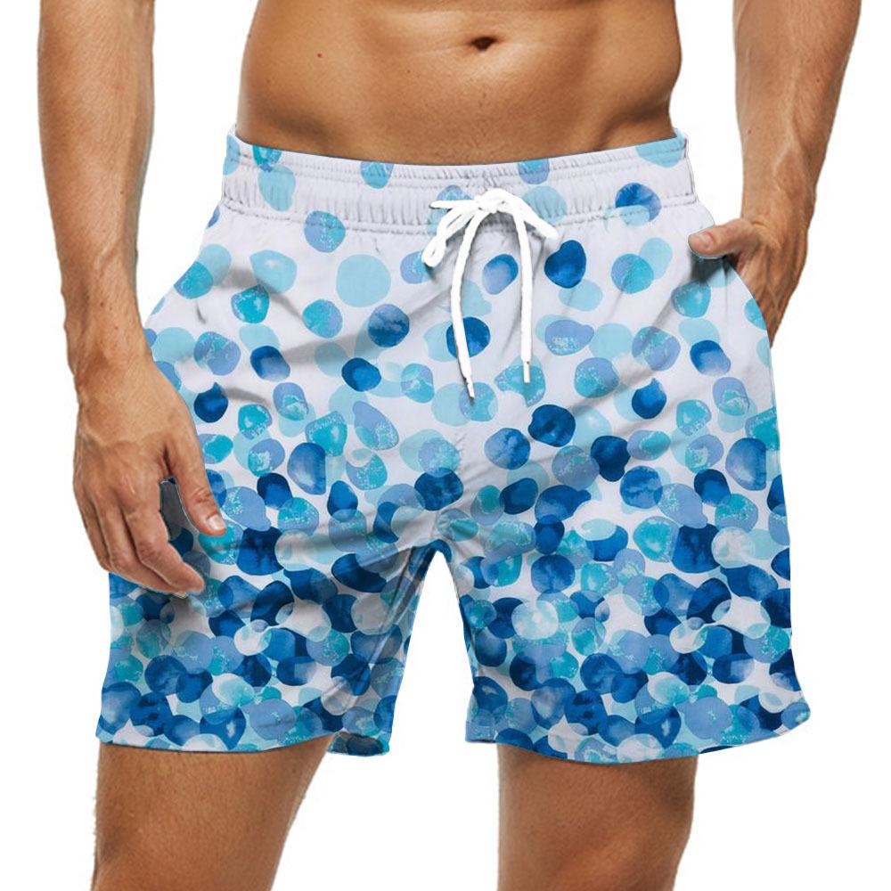 Summer Men's 3D Printed Seaside Casual Shorts Daily Loose Straight Leg Beach Shorts