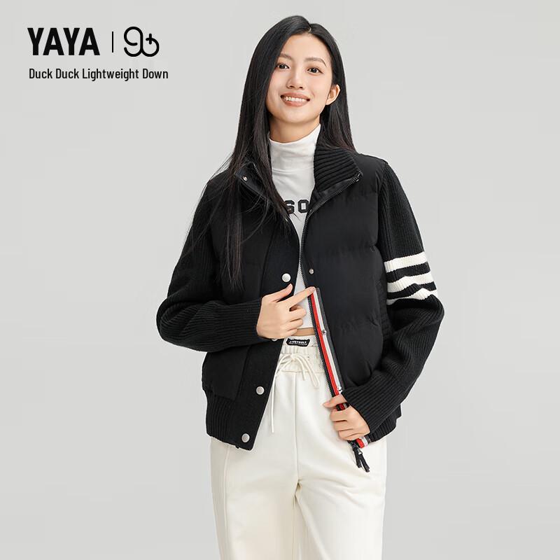 YAYA Women's Short Knitted High-Neck Down Jacket