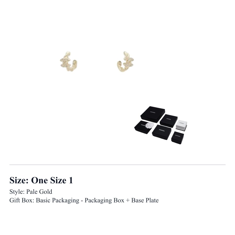 CHANEL Earrings Women's Light Gold ABH177-B23560-U7742