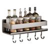 Space Saving Large Capacity Kitchen Spices Holder Wall Mount Designs Without Drilling with Hook for Organization