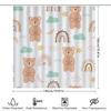Cute Bear Shower Curtain White Bathroom Decor With Rainbow Clouds Pattern For Kids Bathrooms Set Includes 1 Curtain (70 X 72) +