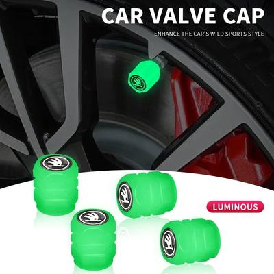 LZIE8 Car Luminous Valve Caps Fluorescent For Octavia MK2 MK1 2 3 A5 A7 A8 Fabia Karoq Superb Rapid Kamiq Scala Accessories