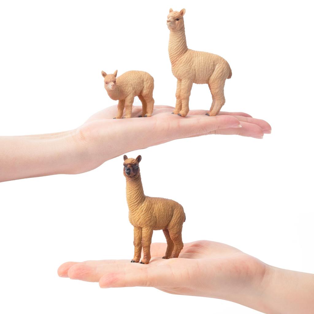 TOYMANY 8-Piece Alpaca Figure Set, Animal Figures, Alpaca Model, Parent and Child Figures, Realistic Animal Model, Popular Animal Toy, Birthday Gift,
