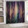 Purple Green Orange Wave Shower Curtain - Modern Art Style, Polyester, Includes Hooks,  All-Season Bathroom Decor
