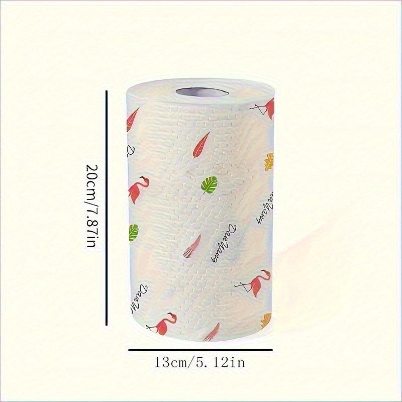 200 Sheets(4 Rolls) Disposable Kitchen Paper Towel Absorbent Dish Cloth Lazy Rag Wet And Dry Use Kitchen Cleaning Paper Cloth