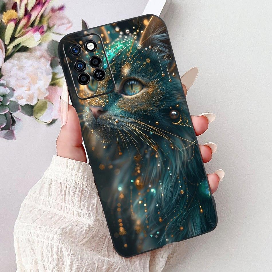 For Infinix Note 10 Pro Note10 Elegant Butterfly Cat Printed Phone Case For Infinix Note 10 10Pro NFC Black Silicone Soft Cases