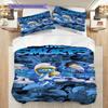 Smurf Adventure Blue Fantasy Threepiece Set 1 Duvet Cover 2 Pillowcase Without Core Soft And Comfortable Duvet Cover And Pillowcase