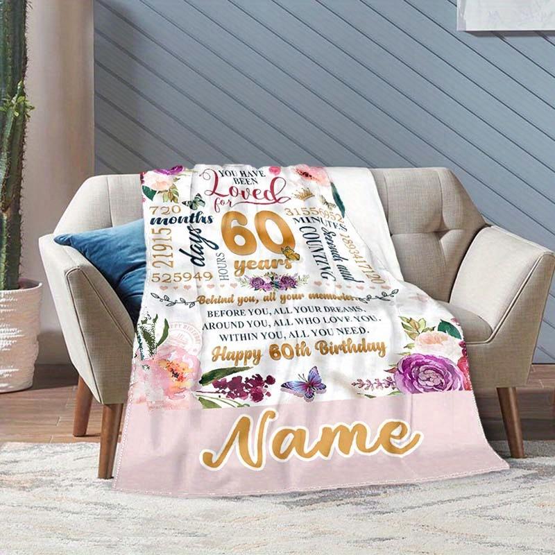 60 Birthday Style Customize Your Name Blanket Warm Comfortable And Soft Blankets Are Suitable For Home Chairs Office Sofas Sofas Office Camping And