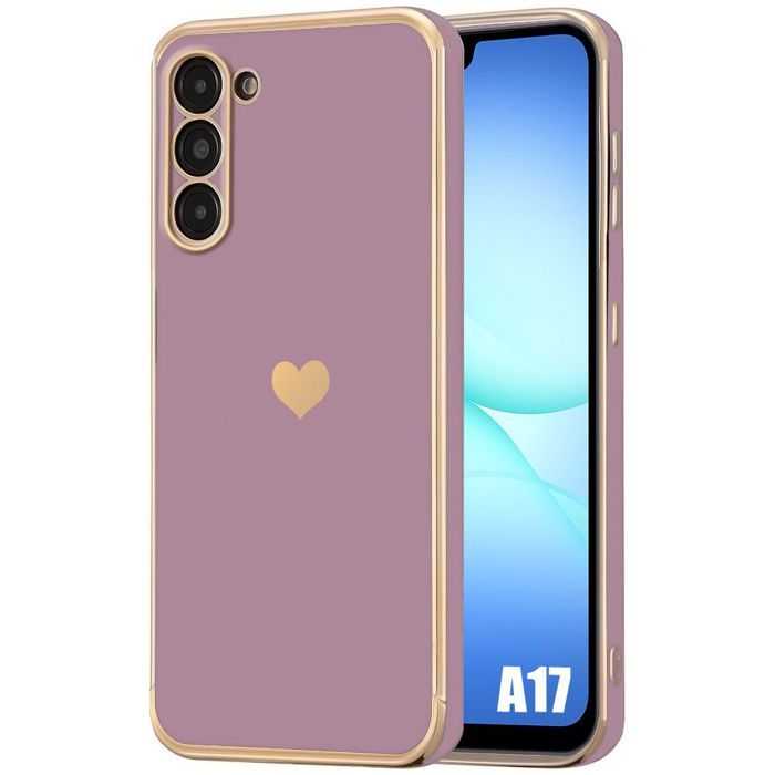 Coque de Protection - BOOLING - Samsung Galaxy A17 4G/5G - TPU Motif Cœur Antichoc Souple Violet