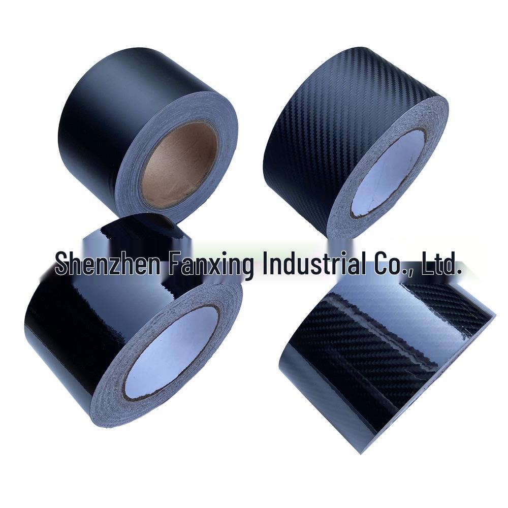 Cross-border 3D Matte Gloss Black Carbon Fiber Car Wrap Film - Available In 3/5/7/10CM for Electric Cars