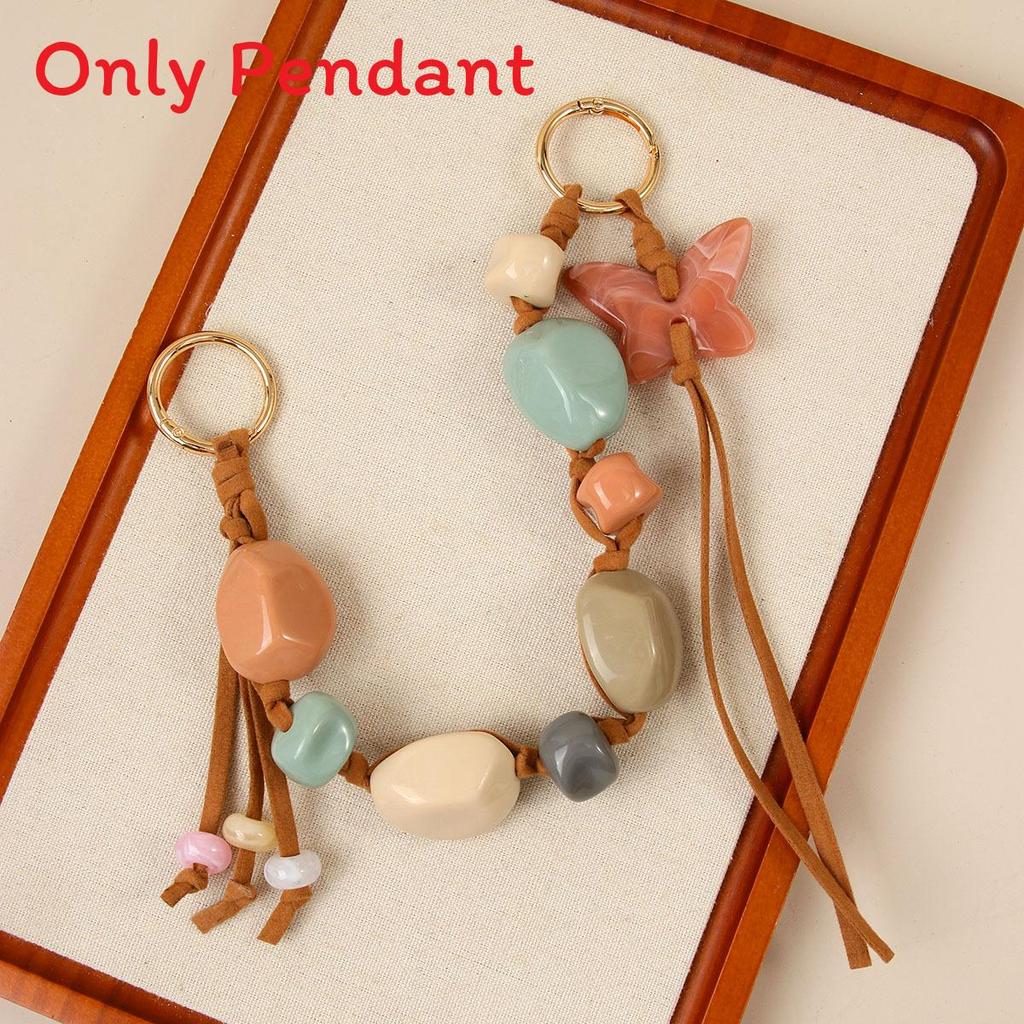 Bohemian Handcrafted Resin Butterfly Bag Charm With Dangle Pendant For Women