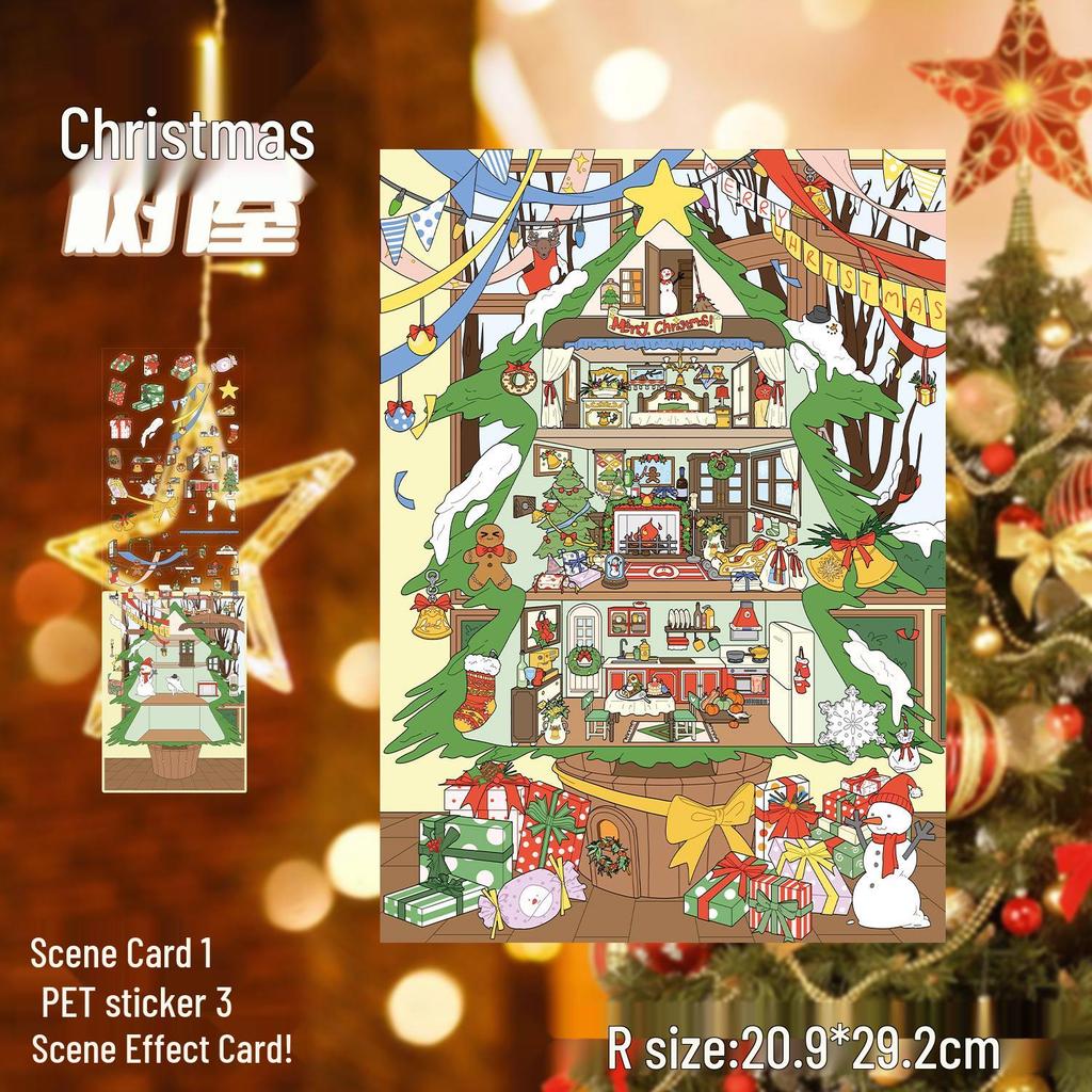 3D Large-Scale Scenery Sticker: DIY Visual Stacking Miniature Scene, No Cutting Needed