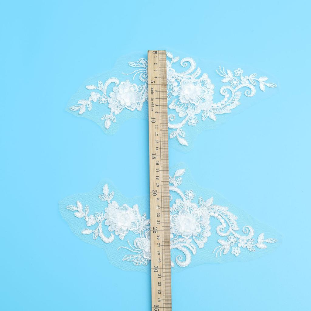 Car Bone To Flower Three-Dimensional Flower Beige Lace Applique Accessories Embroidery Embroidery Cloth Sticker Wedding Dress Clothing Patch