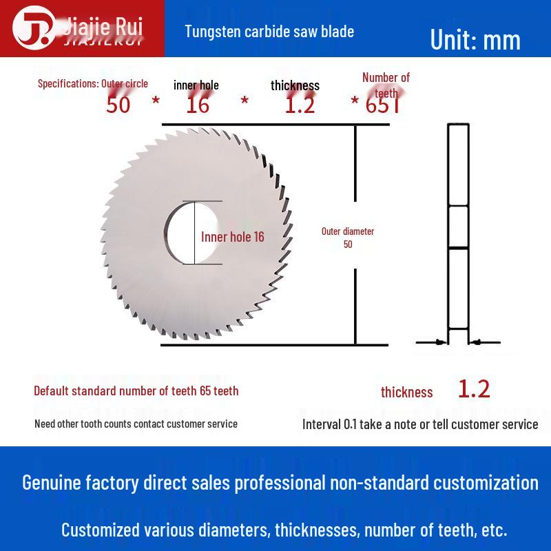 Tungsten Carbide Circular Saw Blade Milling Cutter for Slotting - Outer Diameters: 20/30/40/60/80/100