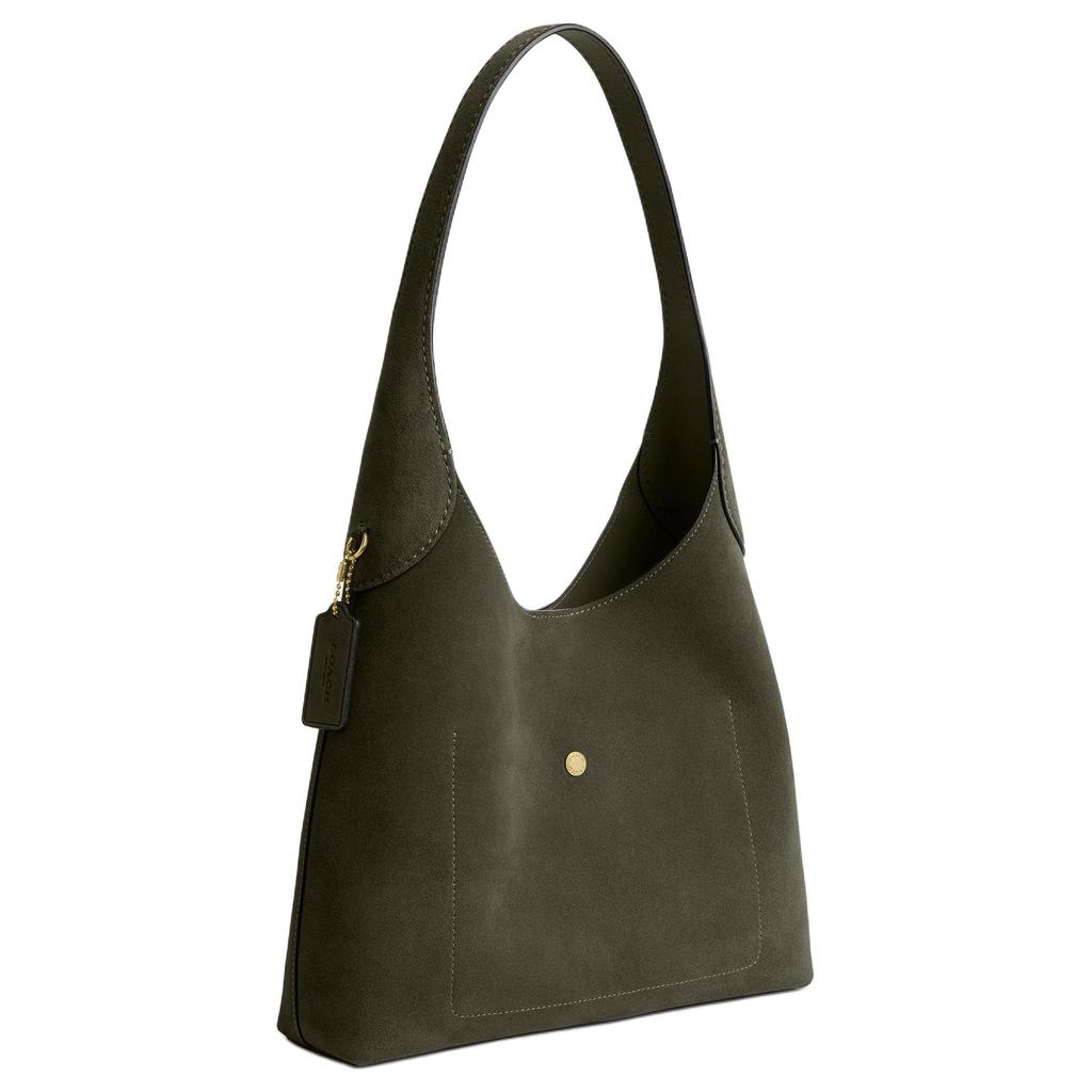Coach Brooklyn 28 Suede Shoulder Bag Olive Green CW637-B4OL