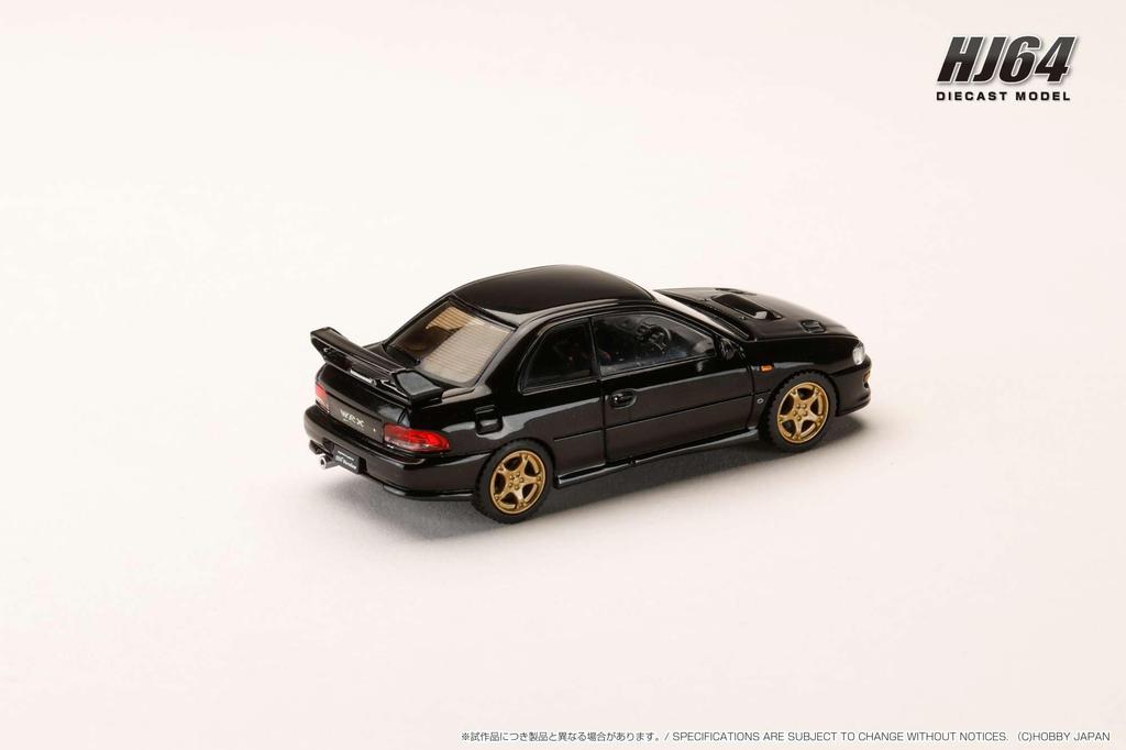 Miniaturautos Diecast-Autos HJ64 Subaru Impreza PURE SPORTS COUPE WRX Typ R STi Version VWR Typ Frontstoßstange Schwarz-Mica Fertigprodukt HJ641079JBK