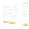 120 Holes Acrylic Earrings Holder Ear Ring Storage with Stable Wood Base Studs Displaying