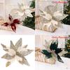 Simulated Flower Pendant With Sequins Design Christmas Home Decoration Prop For Holiday Decor And Diy Wreaths