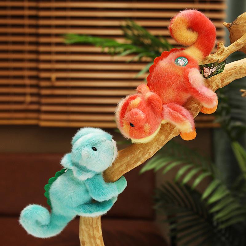 20cm Cartoon Colorful Cute Chameleon Plush Doll Simulation Magnetic Reptile Plush Toy Home Decoration Gift For Children
