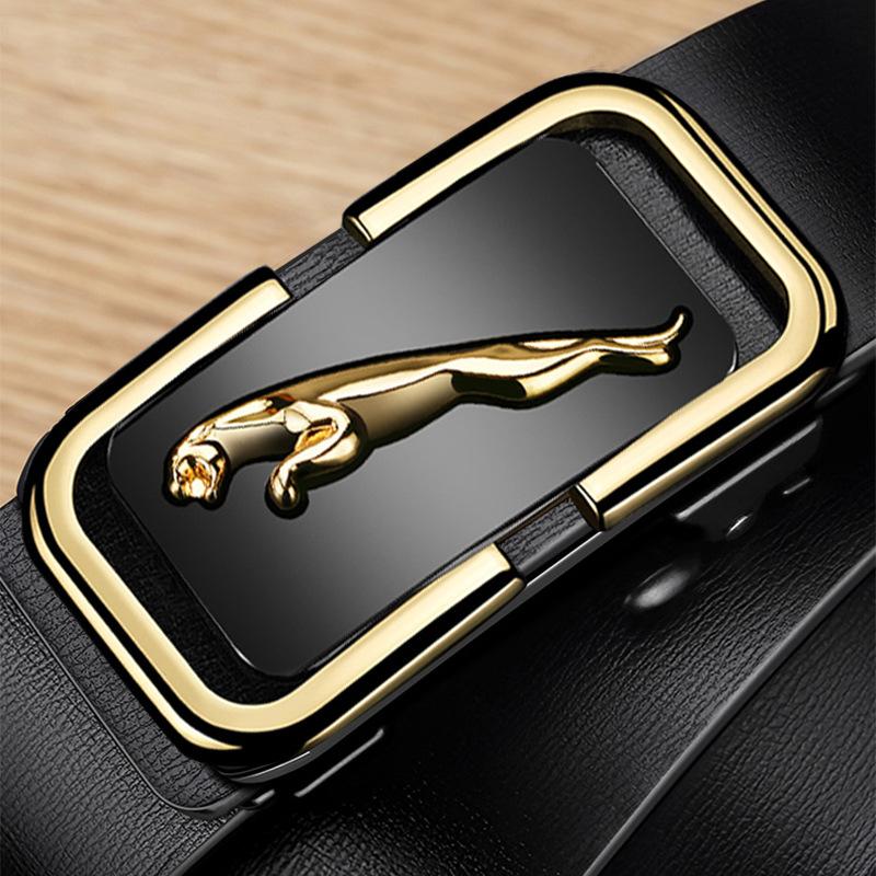 Leather Belt Genuine Leather Toothless Automatic Buckle Young Middle Aged High End Business Casual Versatile Belt Men