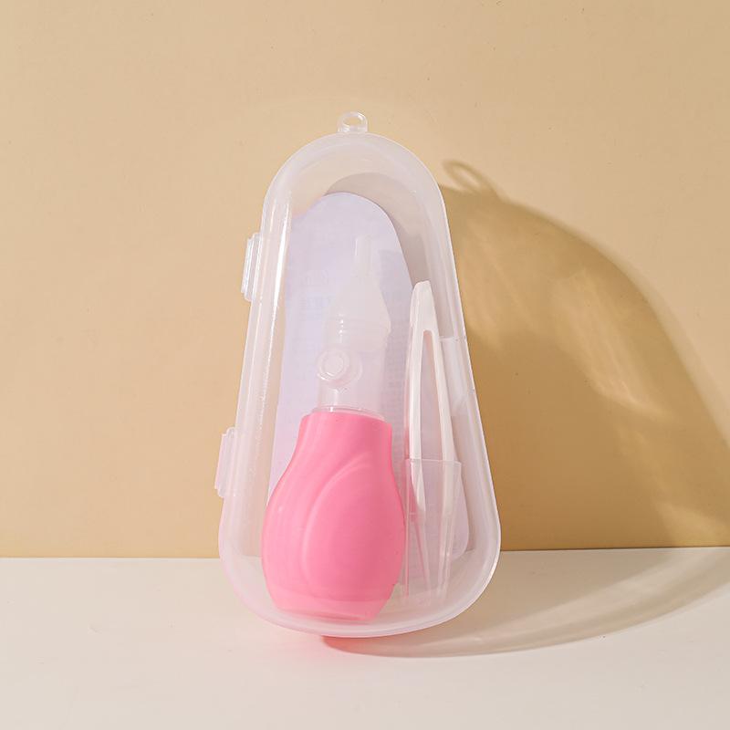 

Baby Nasal Aspirator Baby Booger Cleaner Booger Clip Anti-reflux Hand Pressure Type Snot Congestion Cleaning Set рожевий